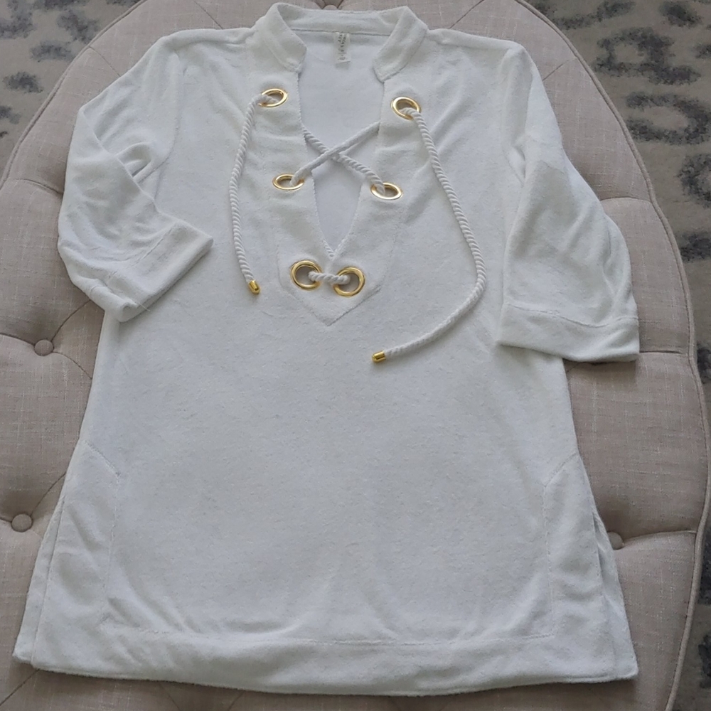 Victoria's Secret Swim White Tunic Beach Cover-up
